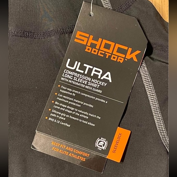 SHOCK DOCTOR COMPRESSION HOCKEY
LONG SLEEVE SHIRT INTEGRATED NECK GUARD, Youth M - Picture 4 of 7